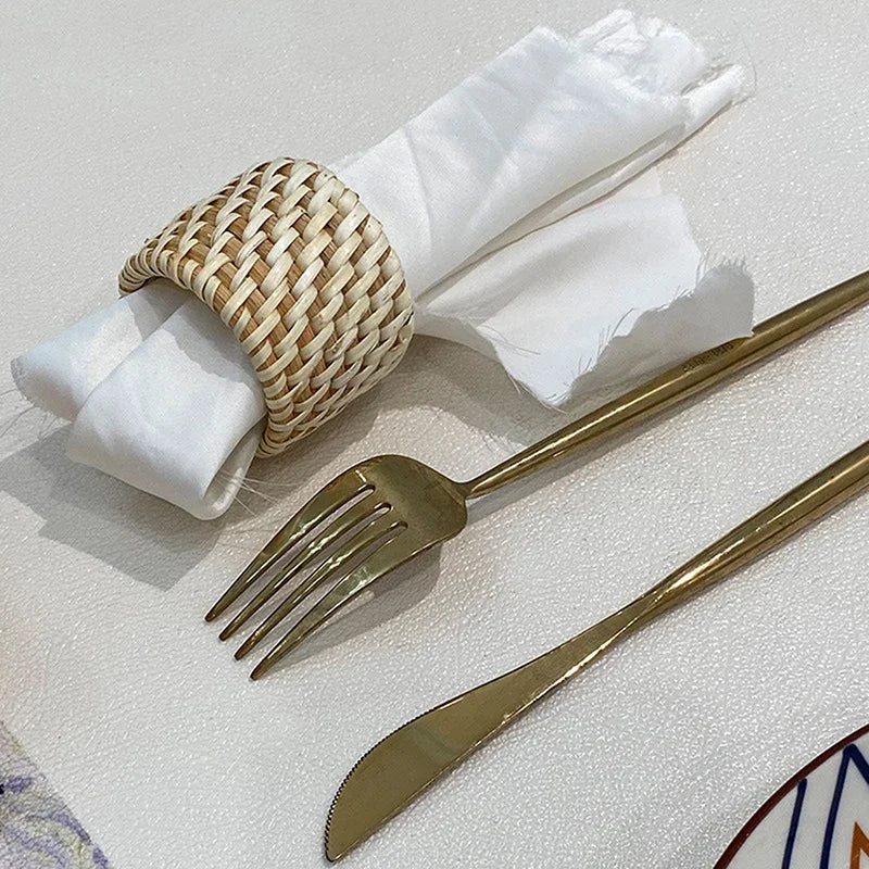 Handmade Rattan Napkin Rings | Rustic Woven Table Decor