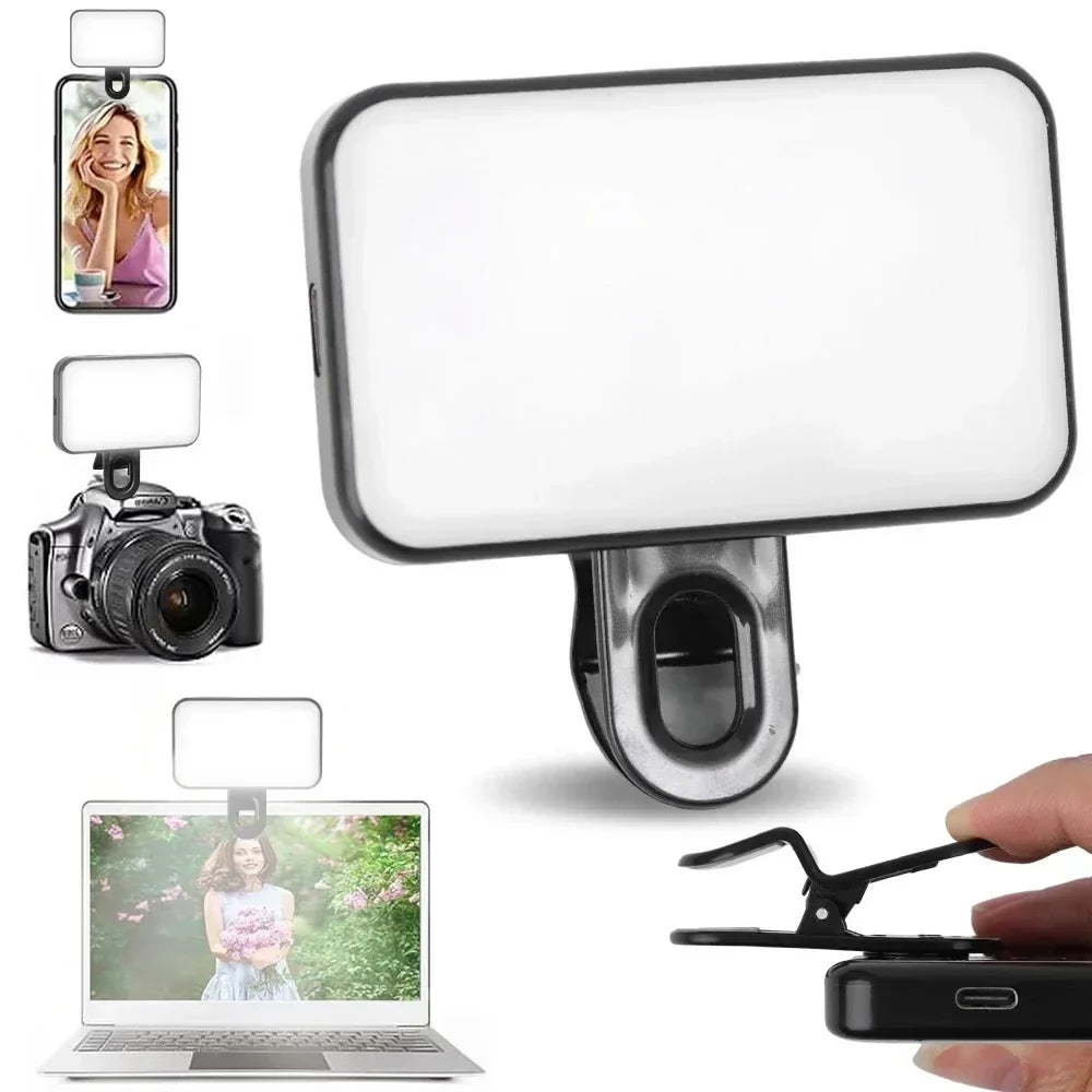 Mini Clip-On Selfie Fill Light | 3 Color Modes LED Ring Light