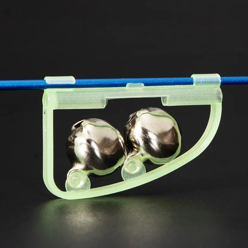 Luminous Sea Fishing Feeder Bell Twin Rod Tip Fish Alarm Tackle Fishs
