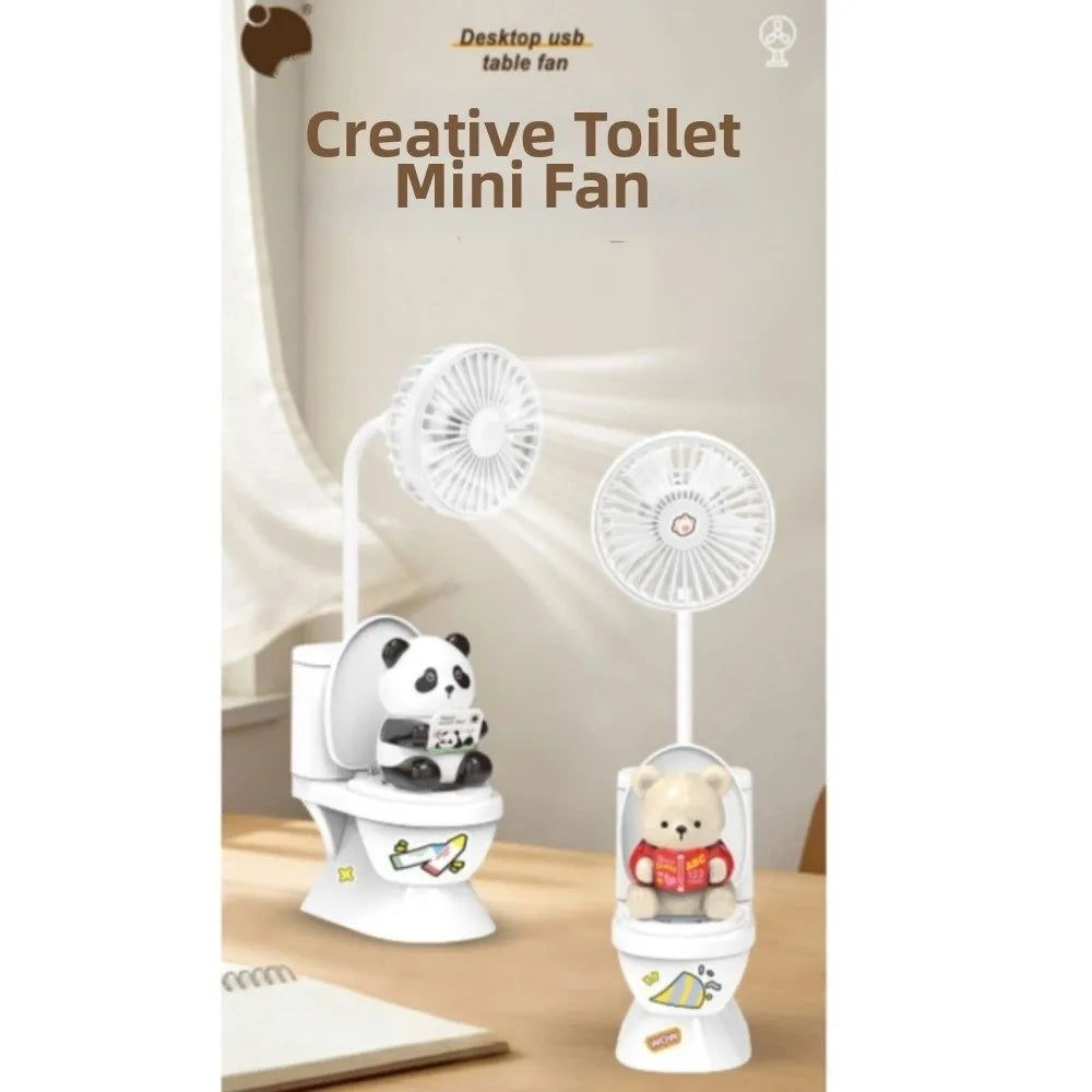 Funny Toilet Desktop Fan – USB Rechargeable Portable Desk Fan