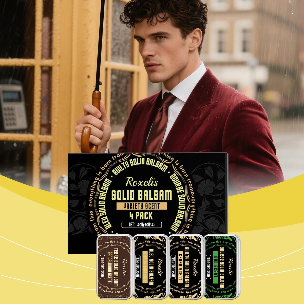 Roxelis Men's Solid Perfume Set – Fresh Long-Lasting Fragrance