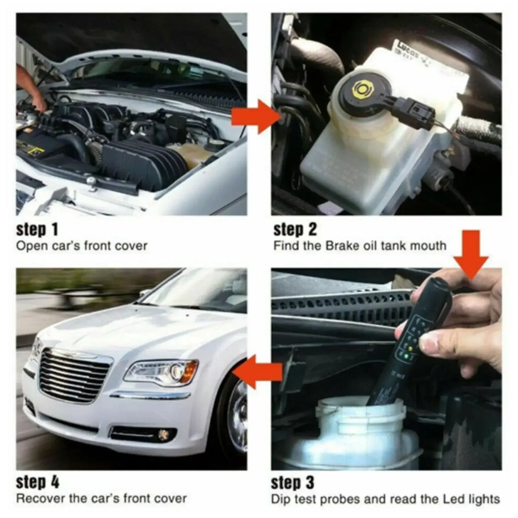 Brake Fluid Tester LED Indicator | DOT3 DOT4 DOT5 Testing Pen