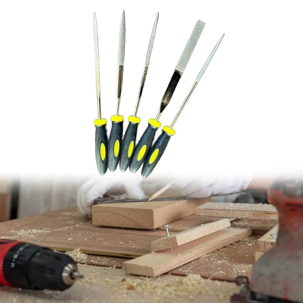 Emery Needle File Set – 5 Shapes for Metal, Wood & Jewelry