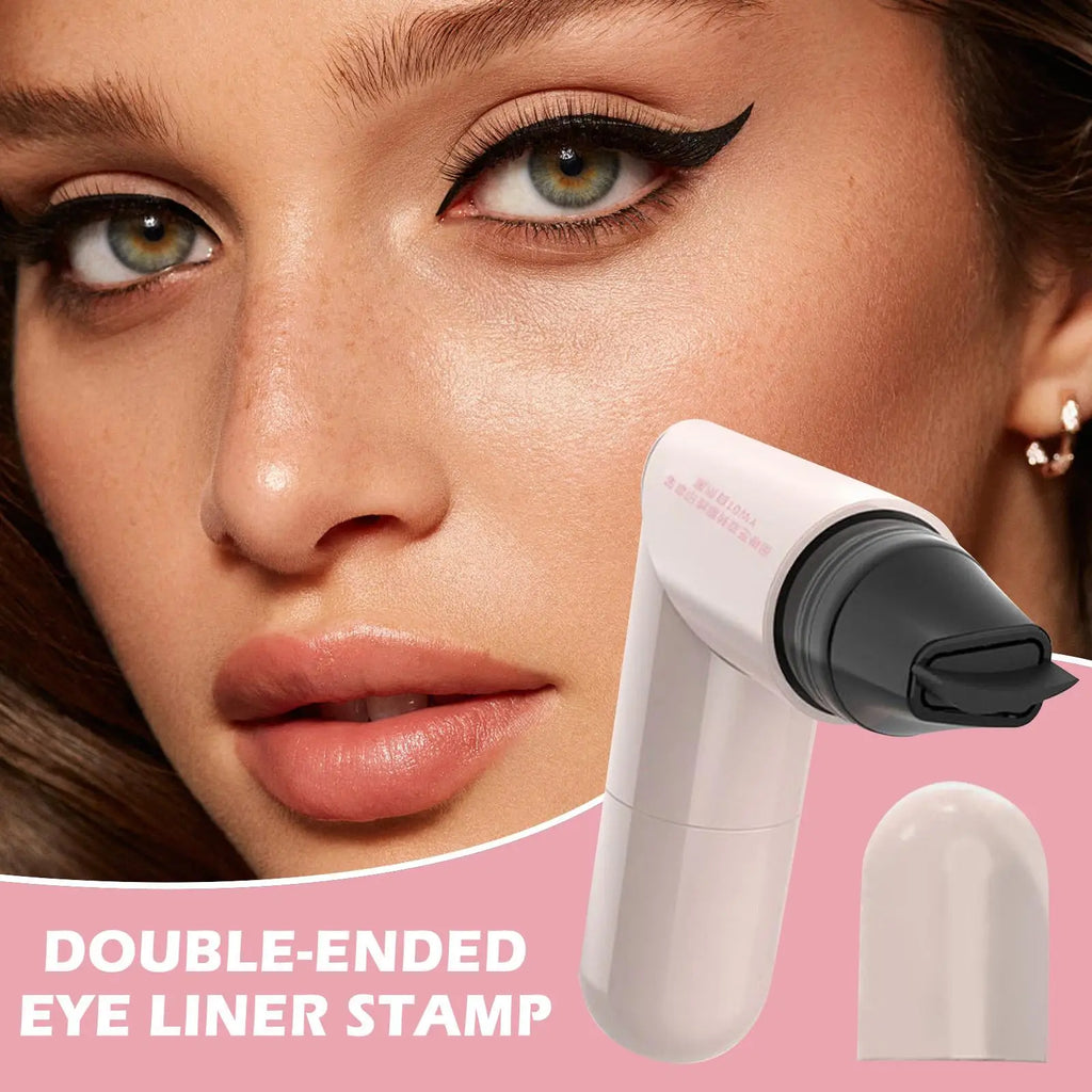 Double-Tip Winged Eye Stamp Eyeliner – Waterproof Cat-Eye
