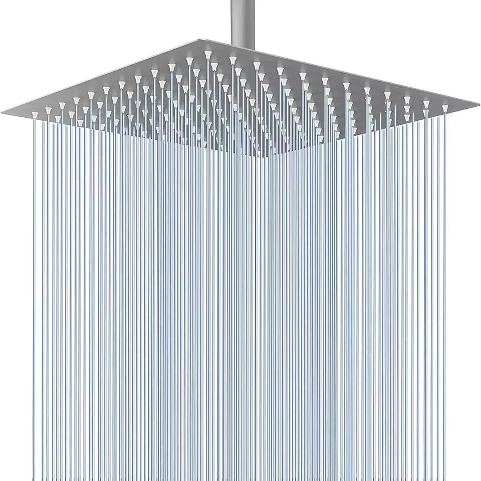 Square Rainfall Shower Head 8/10/12" Stainless Steel Ultra-Thin