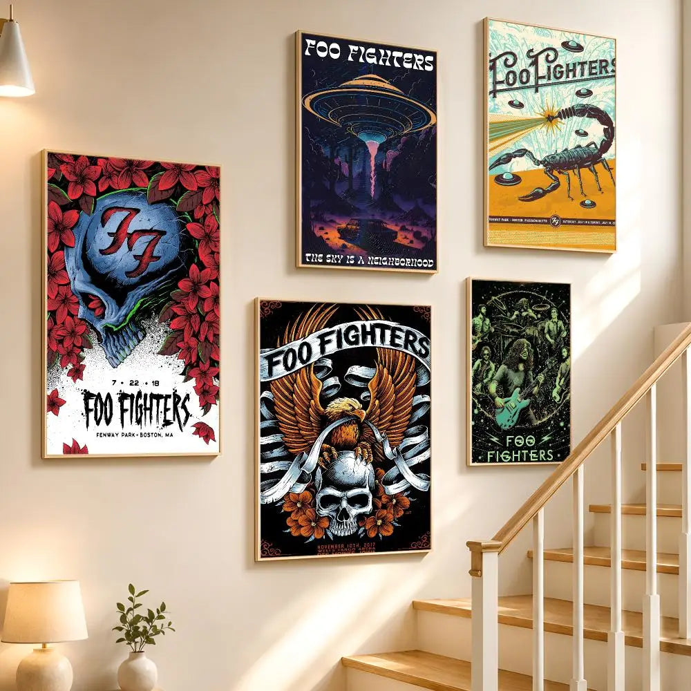 Foo Fighters Waterproof PVC Poster Stickers – Wall & Home Décor