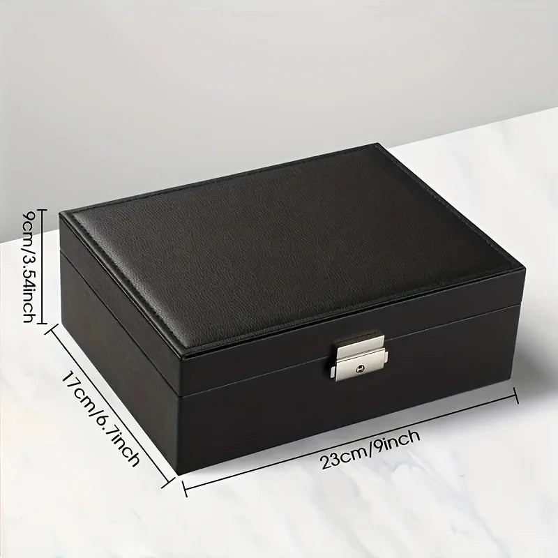 Simple Double-layer Jewelry Storage Box Ring Necklace Lock Decoration