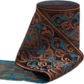 5M Floral Jacquard Ribbon Deep Sky Blue 3.5 Inch Craft Trim