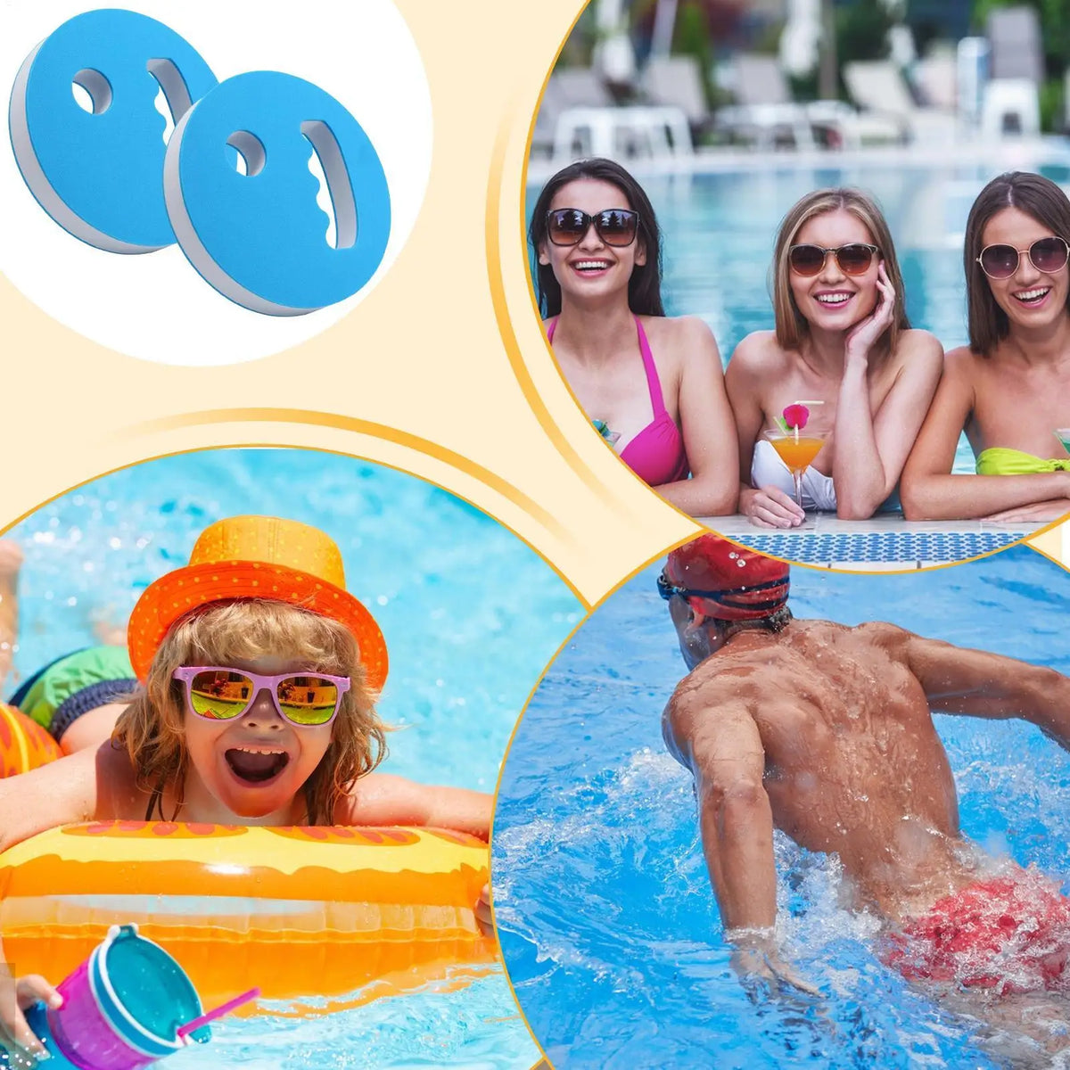 EVA Foam Water Exercise Discs – Aqua Hand Paddle Set (2 Pcs)