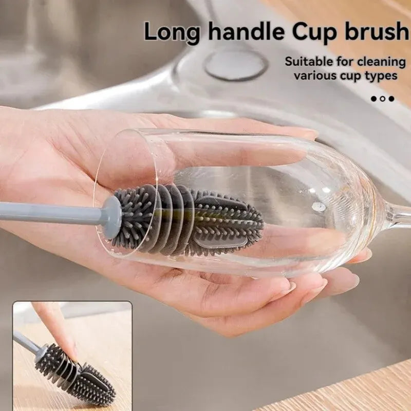 Long Handle Silicone Bottle Brush – Cup & Glass Cleaner