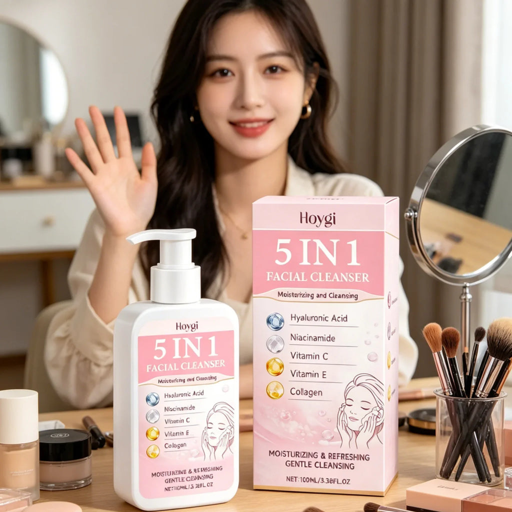 Hoygi 5-in-1 Facial Cleanser – Oil Control & Brightening Foam