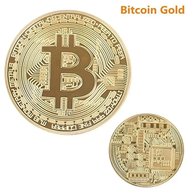 Gold Plated Bitcoin Commemorative Coin | Collectible Gift
