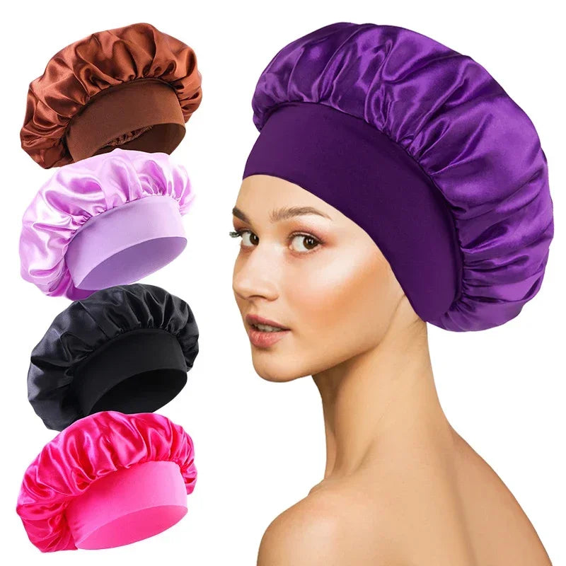 Satin Silk Sleep Bonnet | Large Hair Wrap for Long & Curly Hair