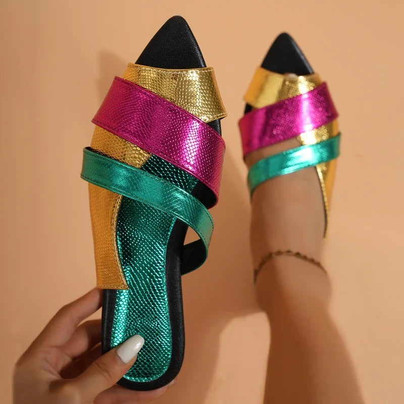 Women's Flat Pointed Toe Slippers – Lightweight Summer Sandals