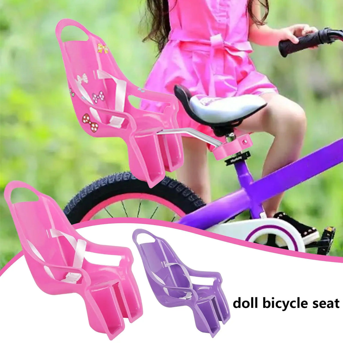Doll Seat for Kids Bikes – Stuffed Animal Chair with Stickers