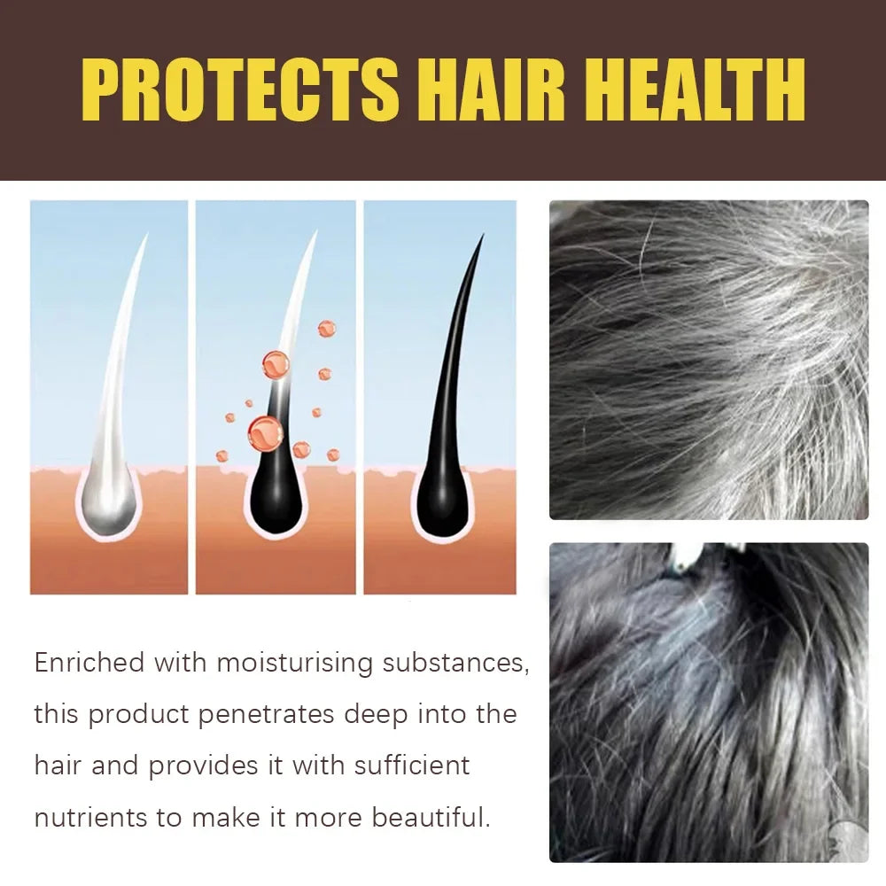 3-in-1 Dark Brown Hair Color Shampoo | Herbal Formula 100ml