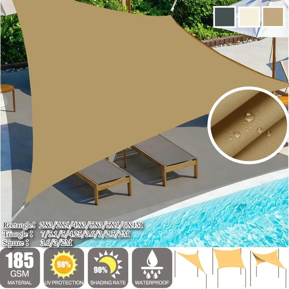 Waterproof Sun Shade Sail – 10 Sizes UV Block Canopy for Patio