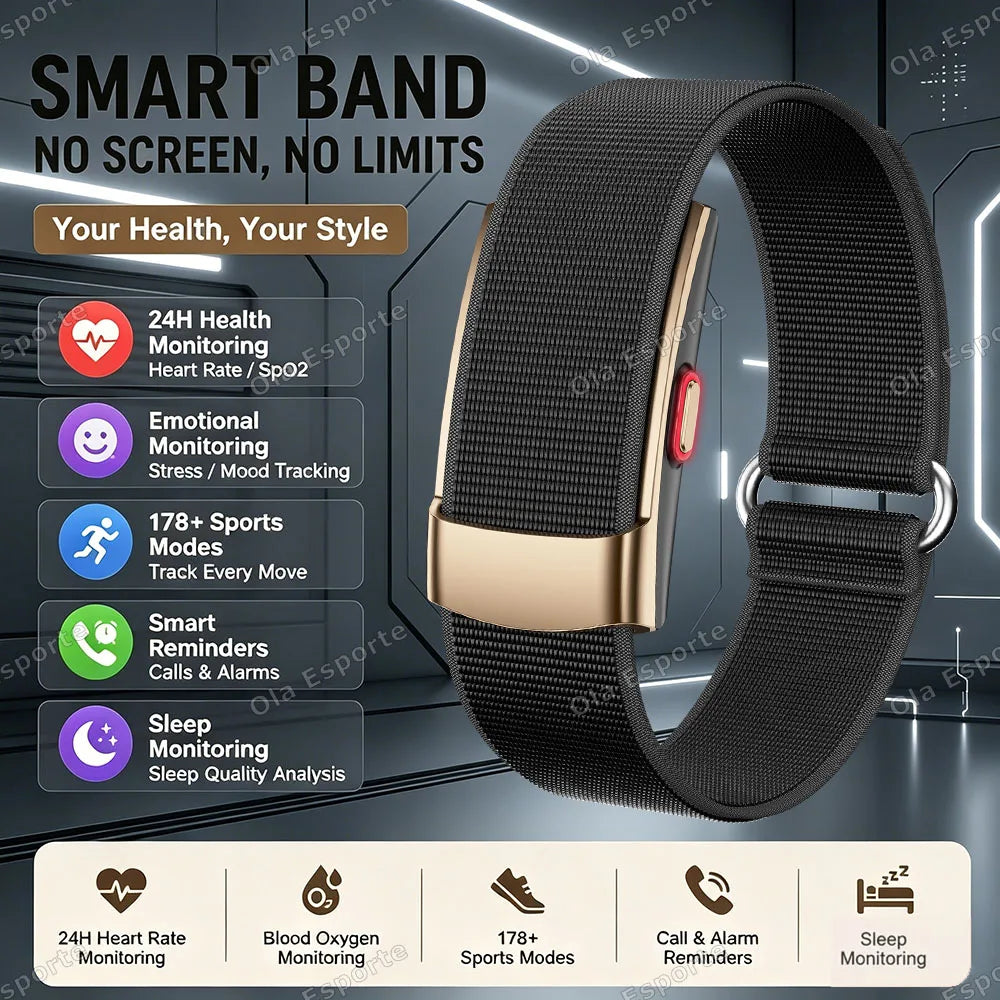 Ola Esporte No-Screen Smart Band | Heart Rate, SpO₂, 178+ Modes