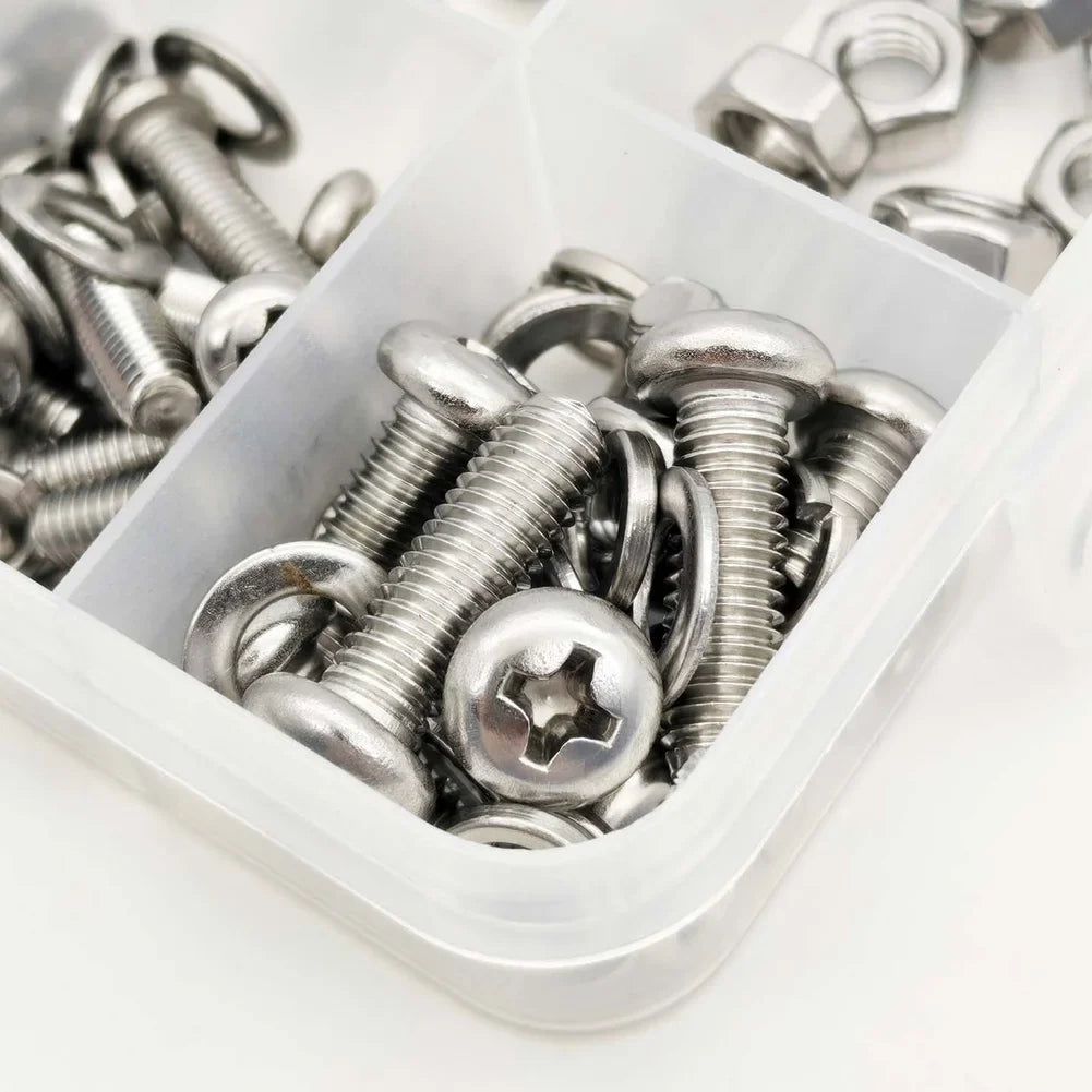 320-Piece Stainless Steel Screw Set – 2–5mm Nuts & Washers Kit