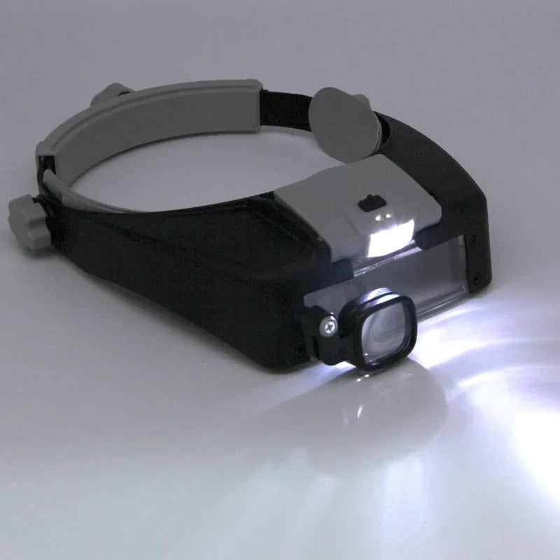 Head Magnifier with 2 LED Lights – Hands-Free HD Magnifying Glass