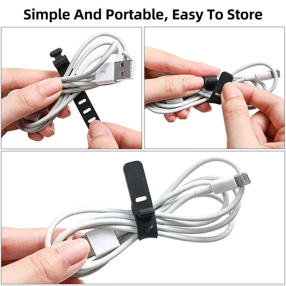 Silicone Cable Management Ties – Wire Organizer Kit 1/5/10 Pcs