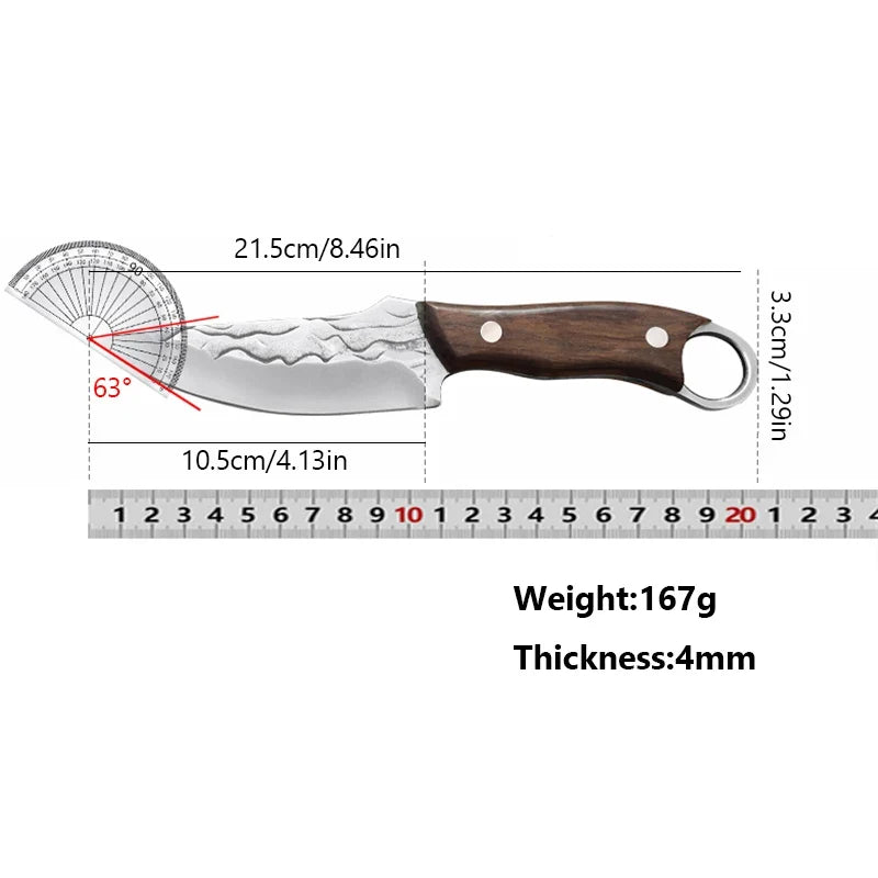 Wood Handle Full Tang Boning Knife – Stainless Steel Chef Knife