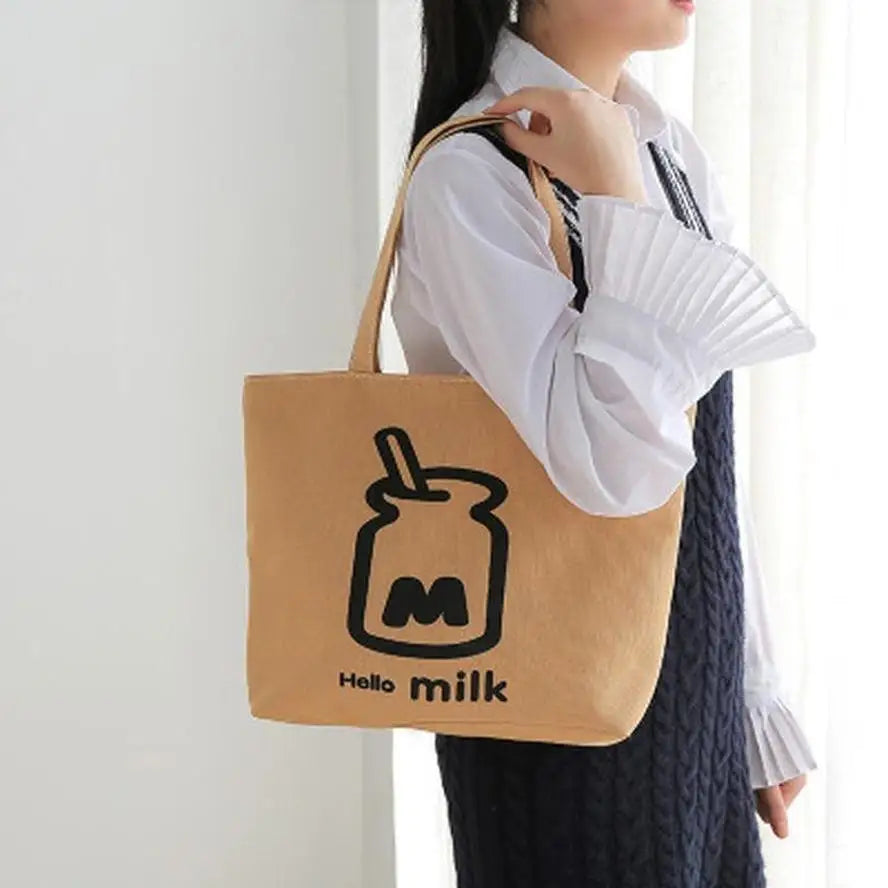 Cartoon Print Canvas Tote Bag – Large Beach & Shopping Bag