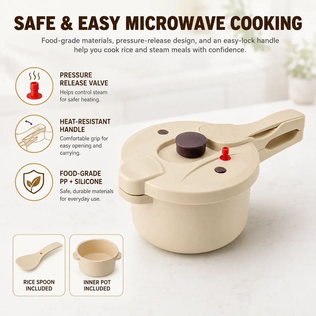 2.3L Microwave Pressure Cooker & Steamer Pot – BPA-Free