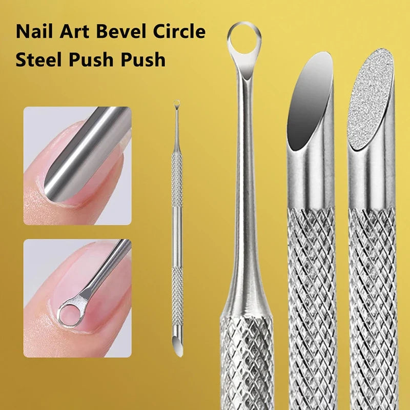 Stainless Steel Double-Headed Cuticle Pusher Nail Tool