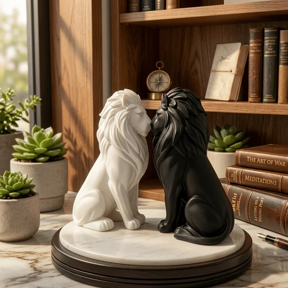 3D Printed Lion Figurine | 10cm Nordic Desktop Statue