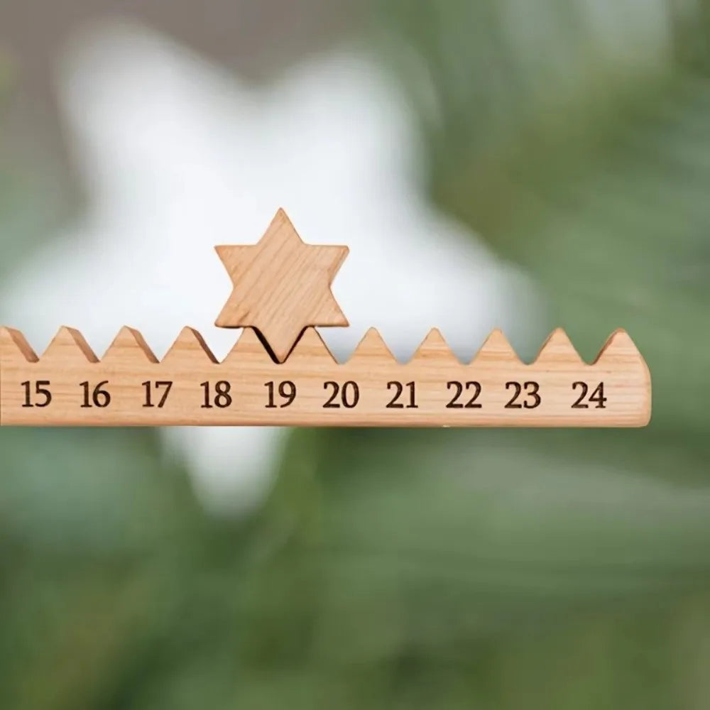 Wooden Christmas Advent Countdown Calendar | Santa Stair Climber