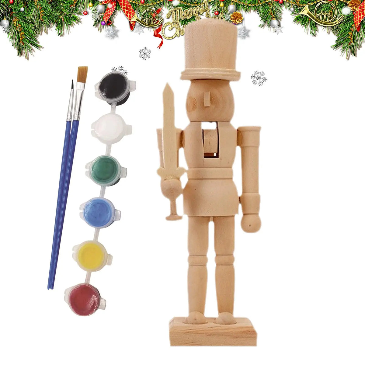 Paint Own Wooden Nutcracker Soldiers Unpainted Wood Unfinished Kids