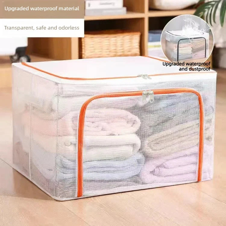 Large Transparent Clothes Storage Box | Wardrobe Organizer