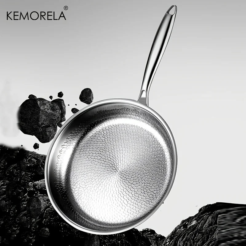 KEMORELA Hammered Steel Non-Stick Skillet 26/28/30cm Induction