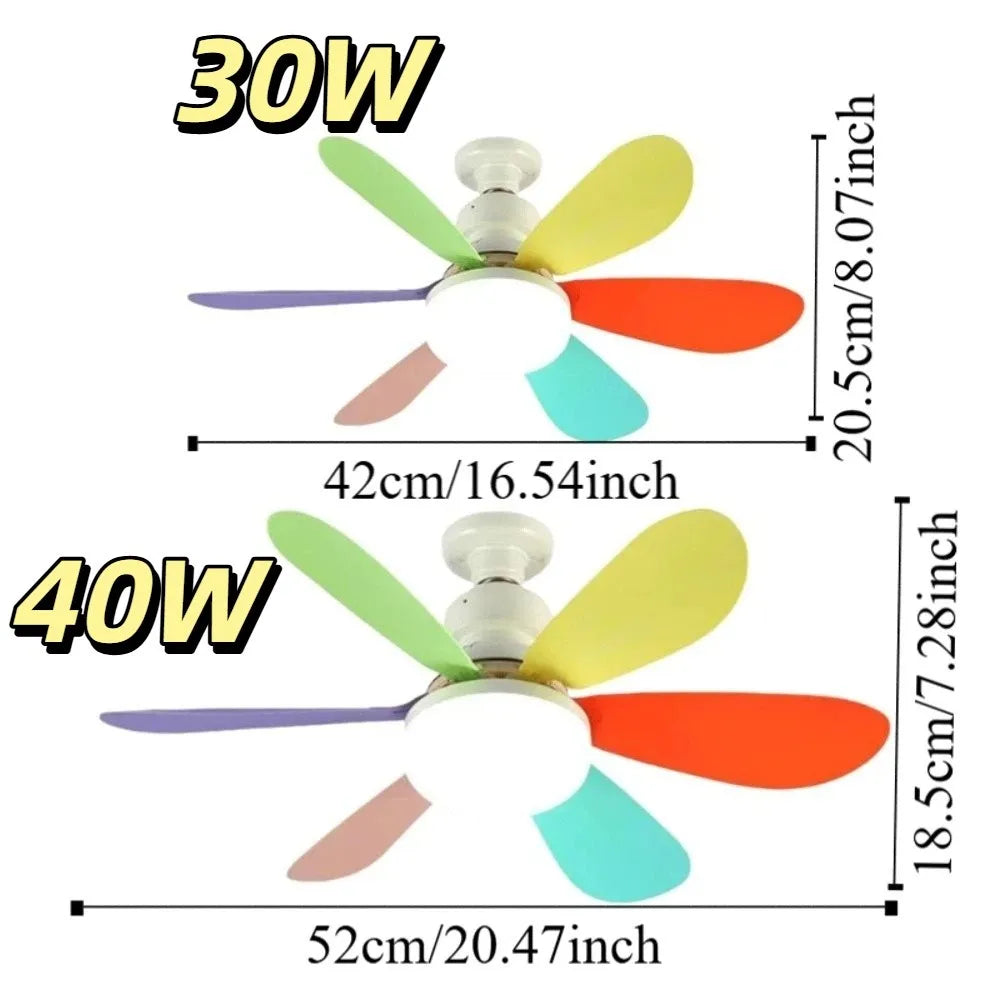 Minimalist LED Ceiling Fan Light with Remote 30W/40W Dimmable