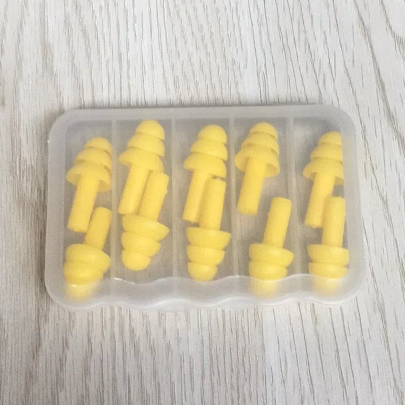 Soft Silicone Swimming Earplugs – 5 Pairs, Adults & Kids