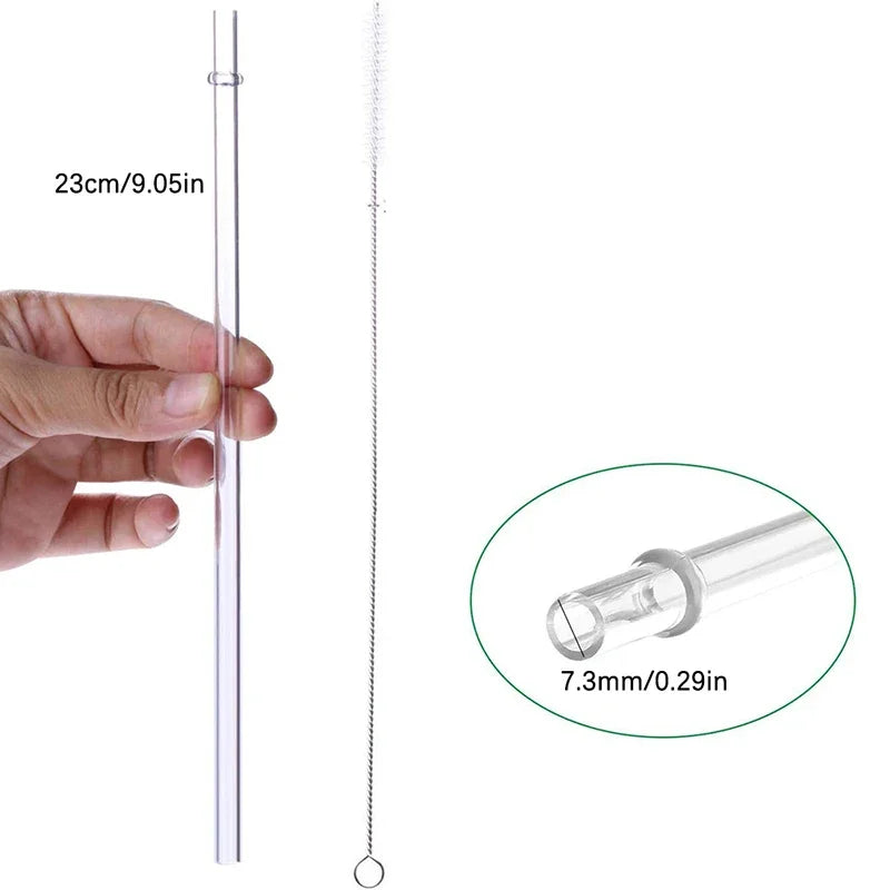 10-Pack White Glitter Reusable Straws 9-Inch BPA-Free Plastic