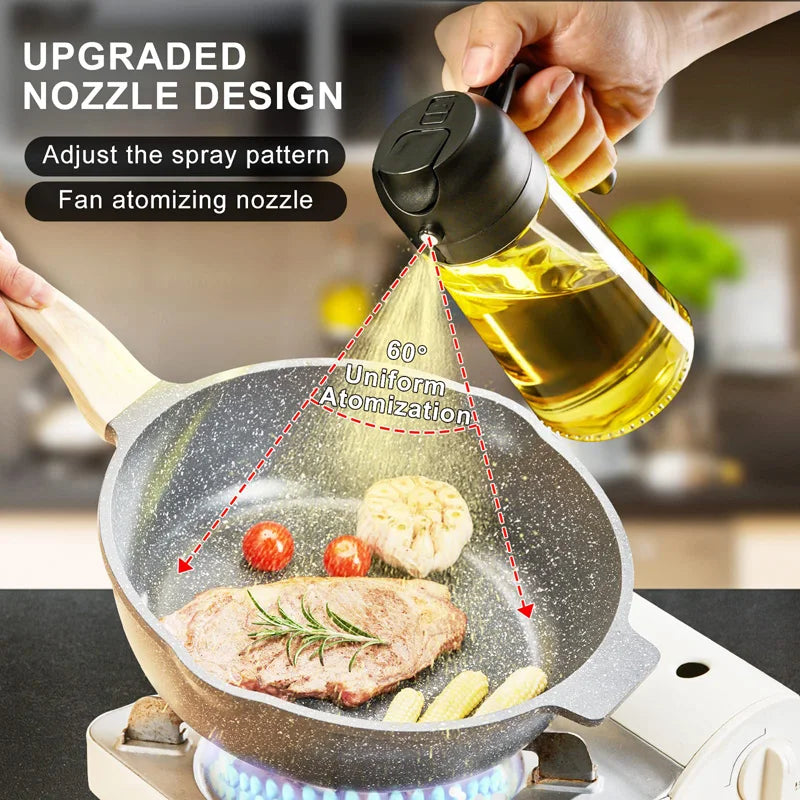 2-in-1 Oil Sprayer & Dispenser Bottle 500ml | BBQ & Air Fry
