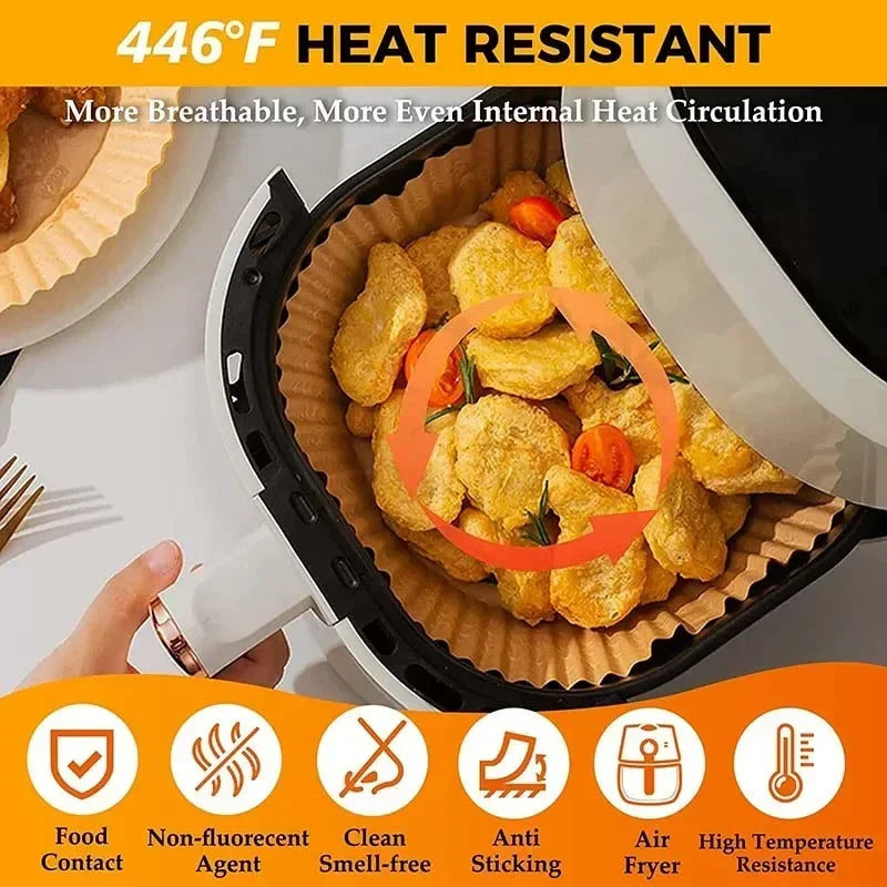 Air Fryer Disposable Parchment Liners 50/100 Pcs Non-Stick
