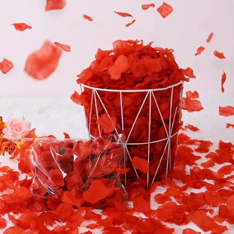 Silk Rose Petals 100pc – Wedding & Valentine's Day Scatter Decor
