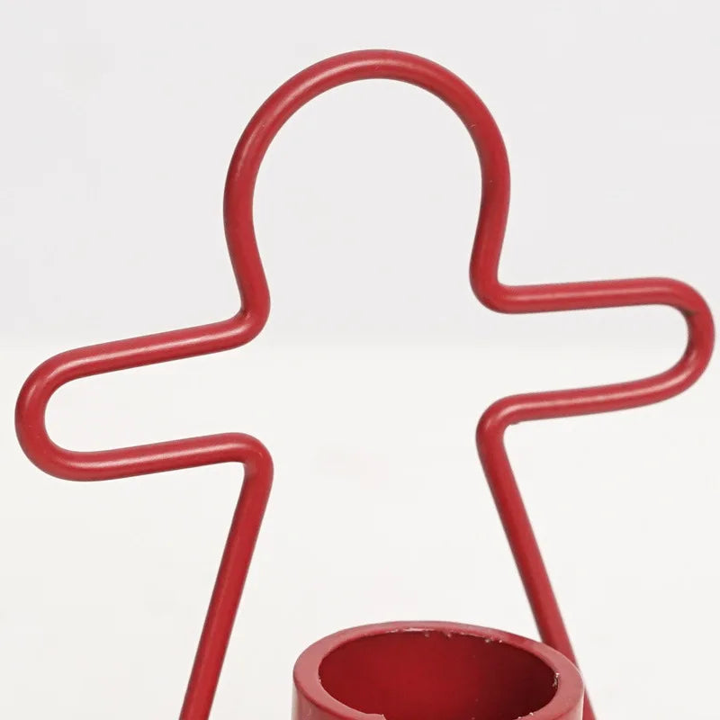 Simple Gingerbread Man Candlestick Decoration Ins Christmas-themed