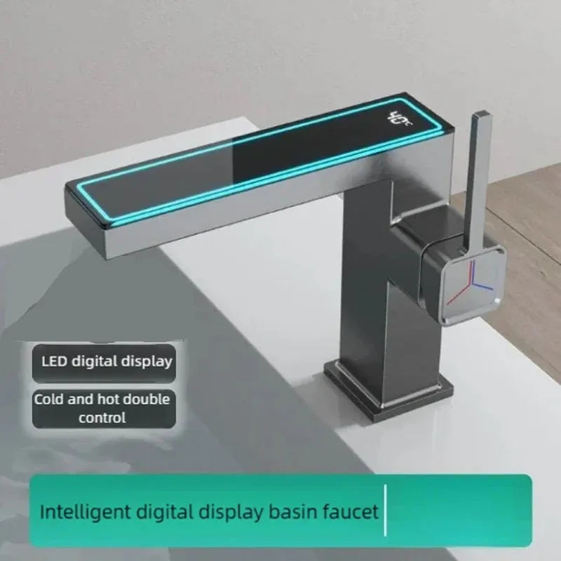 Modern Black Digital Display Faucet | Single-Hole Ceramic Valve