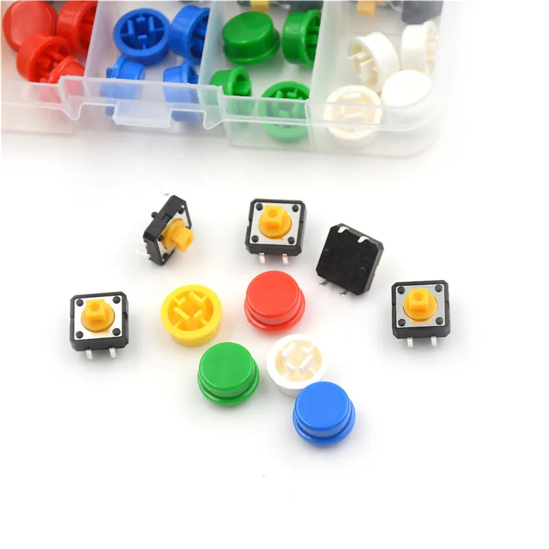 Momentary Tactile Push Button Touch Micro Switch 4P PCB Caps 12x12x7