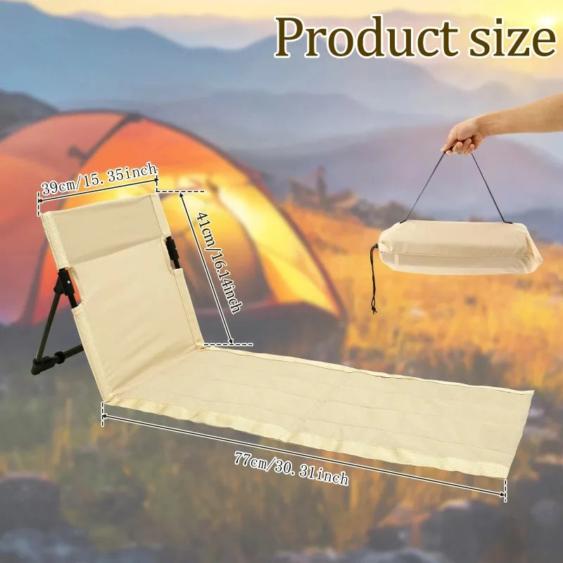 Foldable Camping Floor Chair – Oxford Cloth Backrest Picnic Chair
