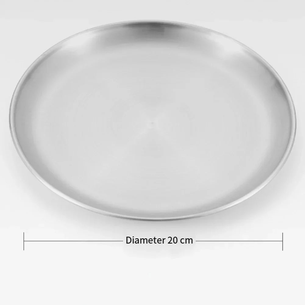 Stainless Steel BBQ Plates | Korean Grill Picnic Camping Dish