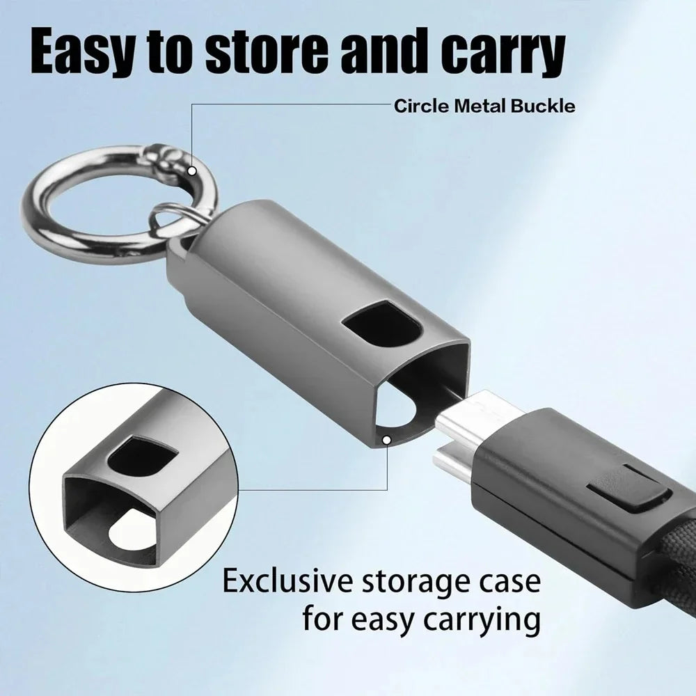 PD 65W USB-C to USB-C Keychain Fast Charging Cable 10cm