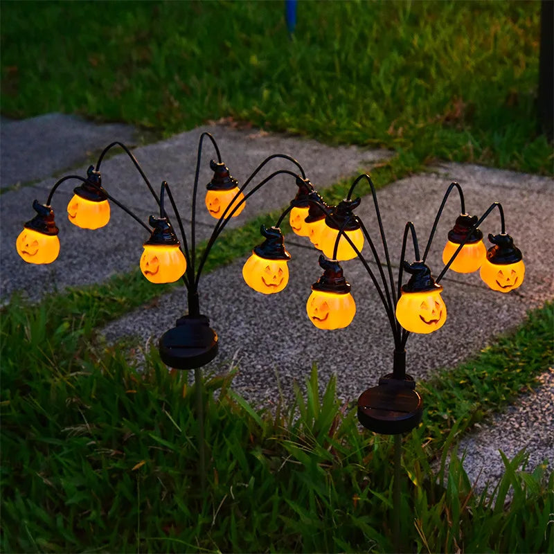 LED Pumpkin Light Solar Energy Outdoor Eyeball Halloween Lighting