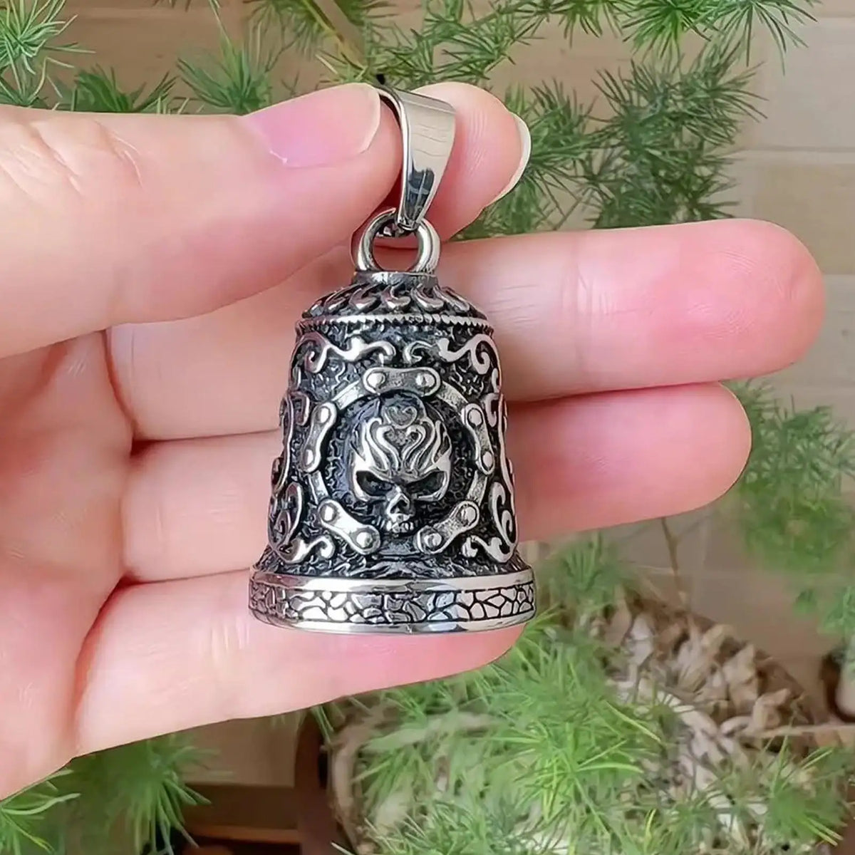 Motorcycle Bells Men Metal Skull Charm Vintage Handmade Biker