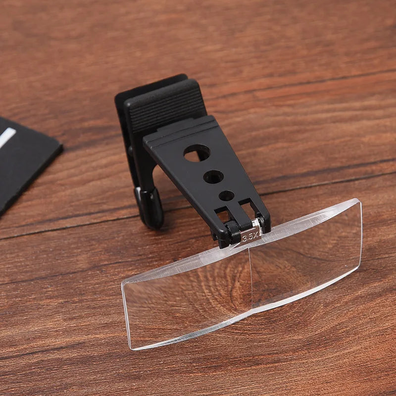 Clip-On Magnifying Glasses with LED Light & 3 Lens Sets