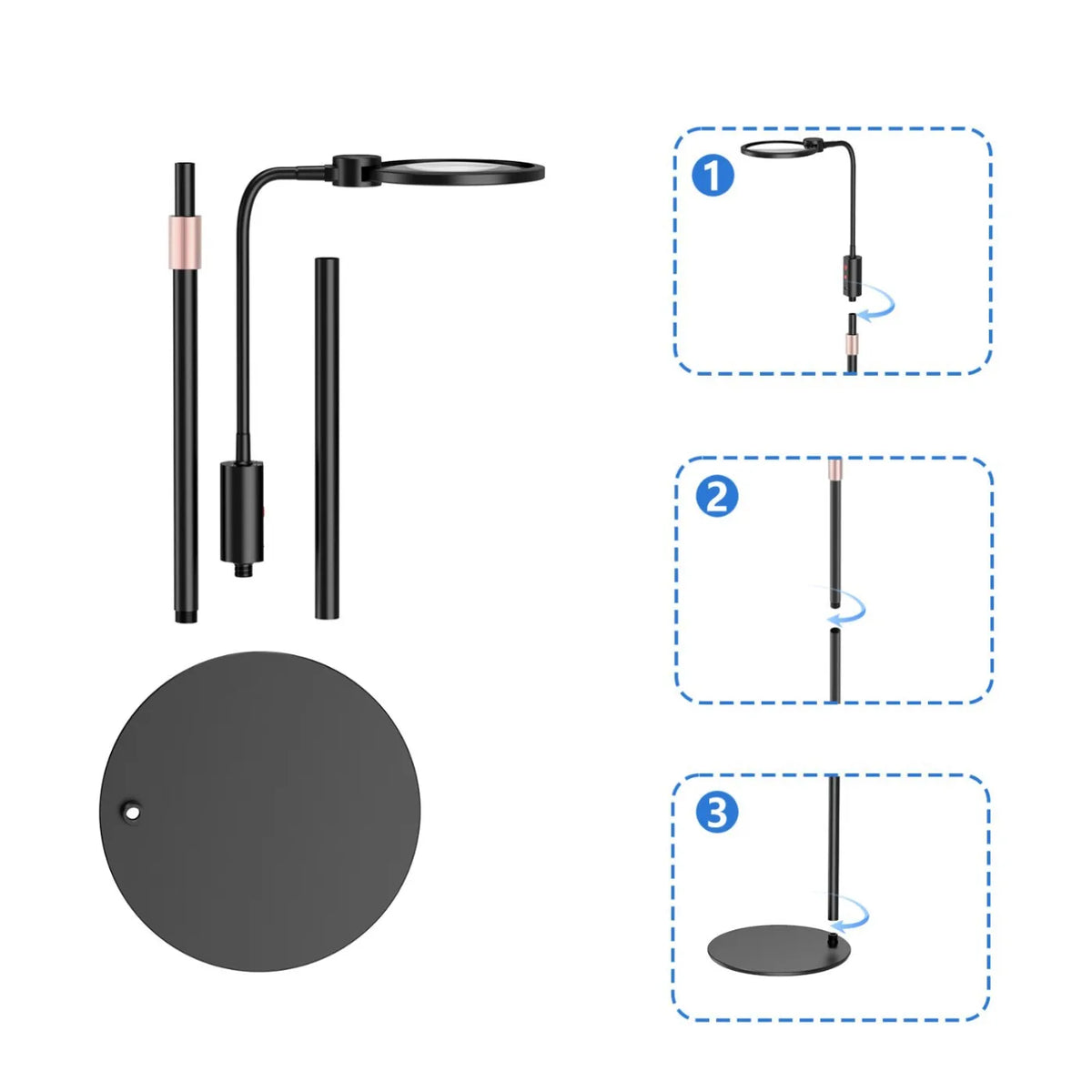 Floor Stand Magnifying Glass with LED Light – Hands-Free Reader